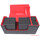 Docsmagic.de Premium Magnetic Tray Long Box Black/Red Small - Card Deck Storage - Kartenbox Aufbewahrung Transport Schwarz/Rot