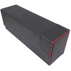 Docsmagic.de Premium Magnetic Tray Long Box Black/Red Medium - Card Deck Storage - Kartenbox Aufbewahrung Transport Schwarz/Rot