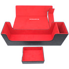 Docsmagic.de Premium Magnetic Tray Long Box Black/Red Medium - Card Deck Storage - Kartenbox Aufbewahrung Transport Schwarz/Rot