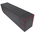 Docsmagic.de Premium Magnetic Tray Long Box Black/Red Large - Card Deck Storage - Kartenbox Aufbewahrung Transport Schwarz/Rot