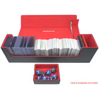 Docsmagic.de Premium Magnetic Tray Long Box Black/Red Large - Card Deck Storage - Kartenbox Aufbewahrung Transport Schwarz/Rot
