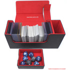 Docsmagic.de Premium Magnetic Tray Long Box Black/Red Small + 2 Flip Boxes - Schwarz/Rot