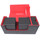 Docsmagic.de Premium Magnetic Tray Long Box Black/Red Small + 2 Flip Boxes - Schwarz/Rot