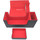 Docsmagic.de Premium Magnetic Tray Long Box Black/Red Small + 2 Flip Boxes - Schwarz/Rot
