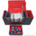 Docsmagic.de Premium Magnetic Tray Long Box Black/Red Small + 2 Flip Boxes - Schwarz/Rot