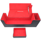 Docsmagic.de Premium Magnetic Tray Long Box Black/Red Medium + 3 Flip Boxes - Schwarz/Rot