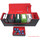 Docsmagic.de Premium Magnetic Tray Long Box Black/Red Medium + 3 Flip Boxes - Schwarz/Rot