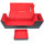 Docsmagic.de Premium Magnetic Tray Long Box Black/Red Medium + 3 Flip Boxes - Schwarz/Rot