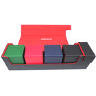 Docsmagic.de Premium Magnetic Tray Long Box Black/Red Large + 4 Flip Boxes Mix 1- Schwarz/Rot
