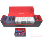 Docsmagic.de Premium Magnetic Tray Long Box Black/Red Large + 4 Flip Boxes Mix 1- Schwarz/Rot
