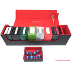 Docsmagic.de Premium Magnetic Tray Long Box Black/Red Large + 4 Flip Boxes Mix 1- Schwarz/Rot