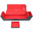 Docsmagic.de Premium Magnetic Tray Long Box Black/Red Large + 4 Flip Boxes Mix 1- Schwarz/Rot