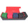 Docsmagic.de Premium Magnetic Tray Long Box Black/Red Large + 4 Flip Boxes Mix 1- Schwarz/Rot