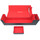 Docsmagic.de Premium Magnetic Tray Long Box Black/Red Large + 4 Flip Boxes Mix 3- Schwarz/Rot