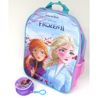 Disney Frozen Geschenkset Rucksack + Geldbörse + Isoliertasche + Trinkflasche + Pausenbrotdose - Offiziell Lizensiert - Backpack + Coin Purse + Lunch Bag + Sports Bottle + Sandwich Box - Gift Bundle
