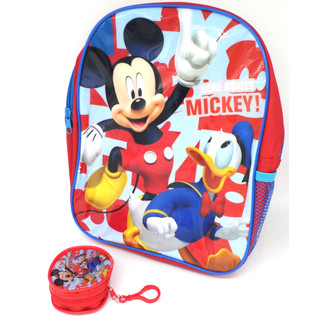 Disney Mickey Mouse Geschenkset Rucksack + Geldbörse - Offiziell Lizensiert - Backpack + Coin Purse - Gift Bundle