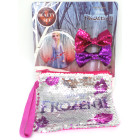 Disney Frozen Geschenkset Spiegel + Pailletten Geldbörse + 2 Schleifen + 6 Haarklips - Offiziell Lizensiert - Mirror + Sequin Purse + 2 Bows + 6 Hair Clips - Gift Bundle