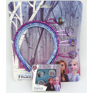 Disney Frozen Geschenkset 4 Ringe + 4 Haarreifen + 4 Haarklips - Offiziell Lizensiert - 4 Rings + 4 Head Bands + 4 Hair Clips - Gift Bundle