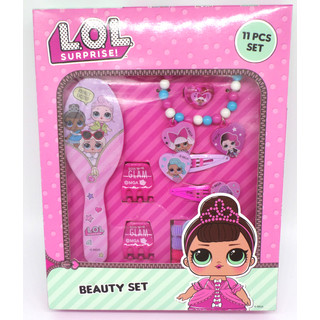 L.O.L. Surprise Geschenkbox Mädchen 11-teilig - Offiziell Lizensiert - Haarbürste - Haarbänder - Haarklips - Ring - Perlenarmband - Haarklammern - Beauty Set