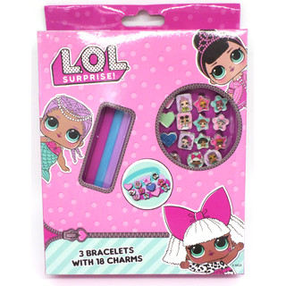 L.O.L. Surprise Set - 3 Armbänder + 18 Anhänger - Offiziell Lizensiert - 3 Bracelets + 18 Charms
