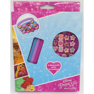 Disney Princess Set - 3 Armbänder + 18 Anhänger - Offiziell Lizensiert - 3 Bracelets + 18 Charms