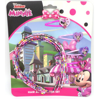 Disney Minnie Mouse Set - 4 Haarreifen & 4 Haarklips - Offiziell Lizensiert - 4 Head Band and Clip Set