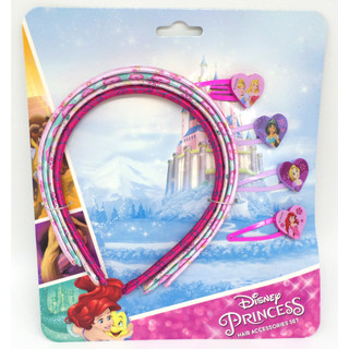 Disney Princess Set - 4 Haarreifen & 4 Haarklips - Offiziell Lizensiert - 4 Head Band and Clip Set