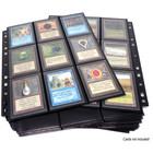 10 Docsmagic.de 18-Pocket Pages Black - Sideloading - 11 Holes - MTG PKM YGO - Ordnerseiten Schwarz