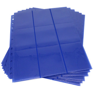 10 Docsmagic.de 18-Pocket Pages Dark Blue - Sideloading - 11 Holes - MTG PKM YGO - Ordnerseiten Dunkelblau