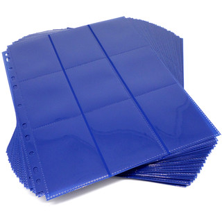 50 Docsmagic.de 18-Pocket Pages Dark Blue - Sideloading - 11 Holes - MTG PKM YGO - Ordnerseiten Dunkelblau