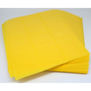 50 Docsmagic.de 18-Pocket Pages Yellow - Sideloading - 11 Holes - MTG PKM YGO - Ordnerseiten Gelb