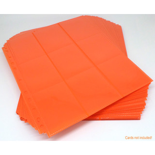 50 Docsmagic.de 18-Pocket Pages Orange - Sideloading - 11 Holes - MTG PKM YGO - Ordnerseiten