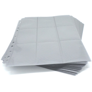 50 Docsmagic.de 18-Pocket Pages Silver - Sideloading - 11 Holes - MTG PKM YGO - Ordnerseiten Silber
