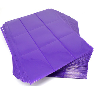 100 Docsmagic.de 18-Pocket Pages Purple - Sideloading - 11 Holes - MTG PKM YGO - Ordnerseiten Lila