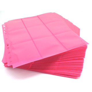 100 Docsmagic.de 18-Pocket Pages Pink - Sideloading - 11 Holes - MTG PKM YGO - Ordnerseiten Rosa