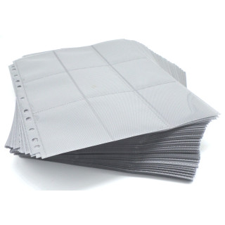 100 Docsmagic.de 18-Pocket Pages Silver - Sideloading - 11 Holes - MTG PKM YGO - Ordnerseiten Silber
