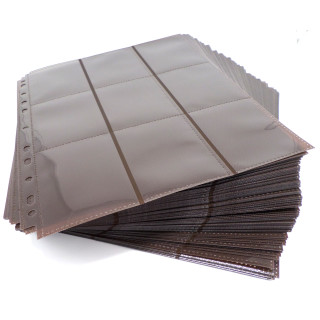 100 Docsmagic.de 18-Pocket Pages Brown - Sideloading - 11 Holes - MTG PKM YGO - Ordnerseiten Braun