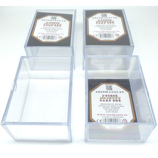 4 x Docsmagic.de 2-Piece Card Box 250-Count Slide - Clear Acrylic Deck Storage - Kartenbox Durchsichtig