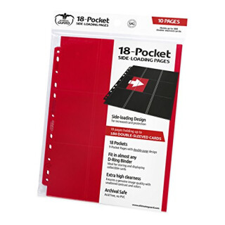 Ultimate Guard UGD010407 - 18 Pocket Pages Side Loading Red
