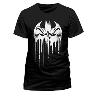 Batman Herren T-Shirt Dripping Face, Schwarz-Schwarz, Small