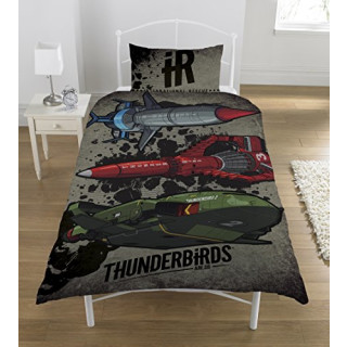 Thunderbirds 54321 Bettbezug-Set, 50% Baumwolle/50% Polyester, Mehrfarbig, Einzelbett, 135 x 200 cm