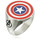 Marvel Comics Mens Stainless Steel Enamel Captain America Ring, Size 11