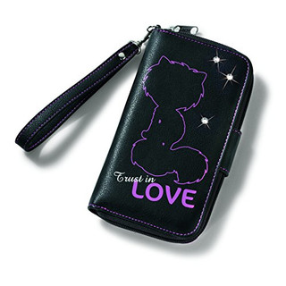Nici 38114 - Geldbeutel Love, 10 x 19 cm, schwarz/pink