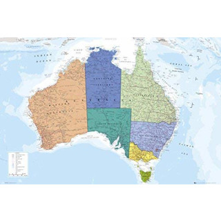 Australien Landkarte Poster, groß, 91,5 x 61 cm