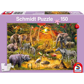 Schmidt Spiele 56195 Tiere in Afrika Puzzles, 150 Teile