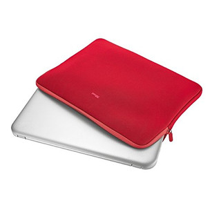 Trust Primo Soft Laptop Sleeve 17,3 Zoll weiche Schutzhülle (für Notebooks mit Bildschirmdiagonale bis 43,9 cm (17,3 Zoll)) rot