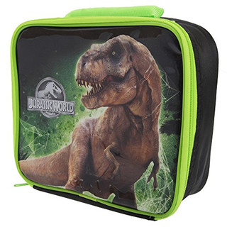 Jurassic World T Rex Lunch Bag/Box, Aluminium Flip n Flow Bottle (400ml) and Snack Pot