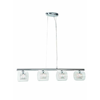 Massive Pendelleuchte, Metall, G9, 40 W, transparent, 93 x 12.3 x 96.8 cm