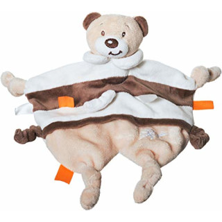 Bieco 02014003 Schmusetuch Bär Bubu für Babys und Kleinkinder ab 0m+ Schnuffeltuch zum Beruhigen Kuscheltuch zum Trösten und Schmusen ca. 24,5 x 29 cm beige