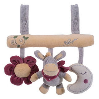 Bieco 02015077 Hängefiguren Universalhänger Esel Donkey Plüschanhänger für Babys und Kleinkinder grau